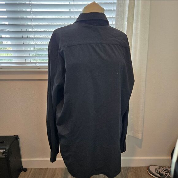 COOFANDY Collar black Button Up Shirt Men embroidered sz 2XL - Picture 11 of 12